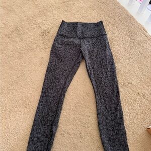 lululemon athletica Black Charcoal Leopard Print Leggings